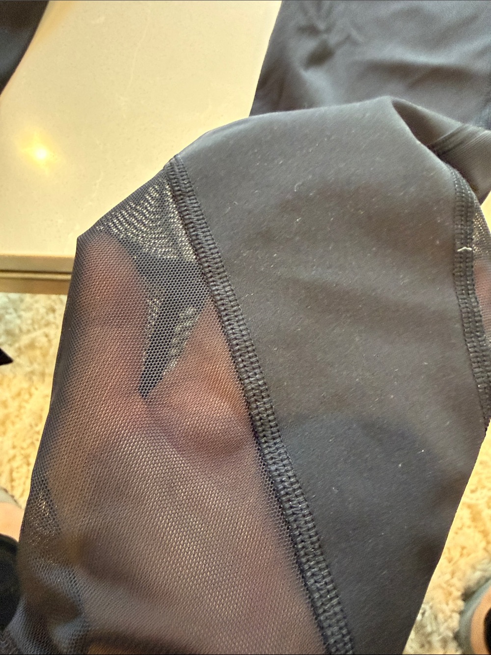 lululemon athletica Black Leggings with Mesh Panels